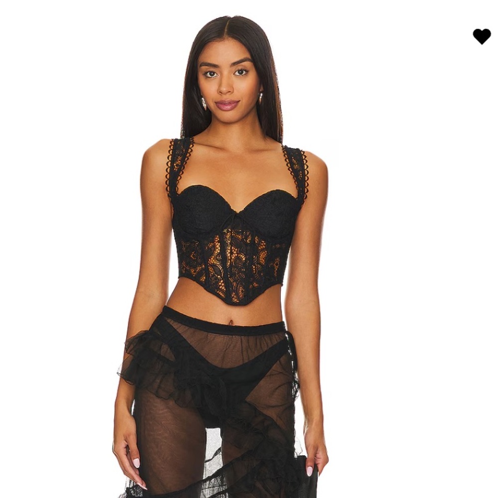 For Love & Lemons Sammie Lace Crop Top // S